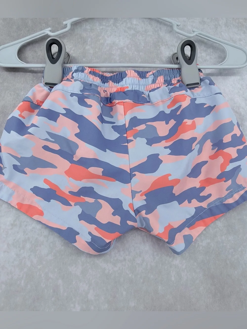 Girls Old Navy Active Light Blue and Coral camo Patterned Shorts 8